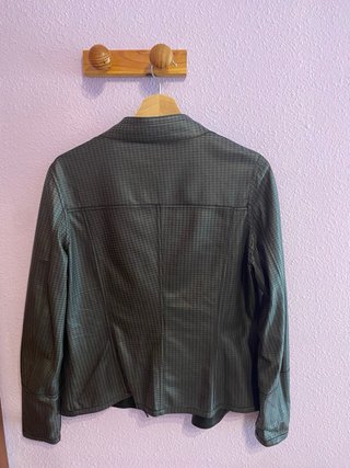 Chaqueta de cuero negra reversible