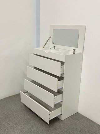 Cómoda blanca con 4 cajones + espejo NUEVO !!