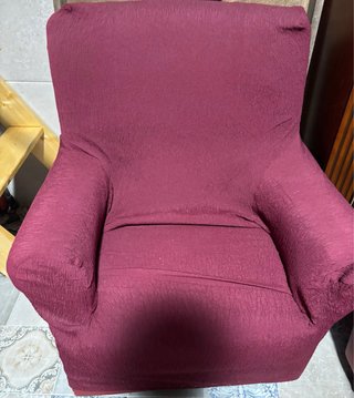 Pack 3 sillones tela y madera
