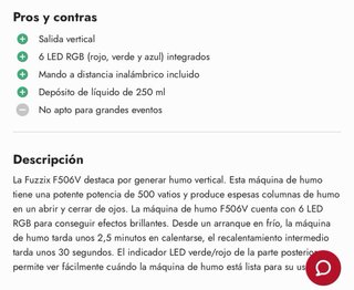 2 Máquinas de humo FUZZIX F506V