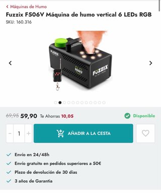 2 Máquinas de humo FUZZIX F506V