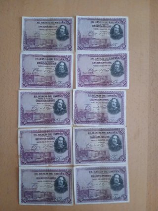 70 Billetes Españoles Pesetas
