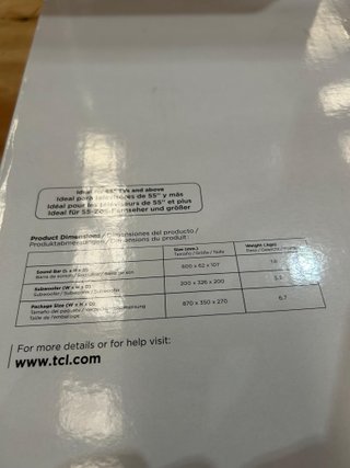 Barra de Sonido TCL 240W TS6110-EU