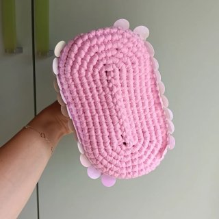Pochette rosa con paillettes