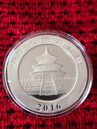 Moneda onza Panda China 2016 caja y certificado