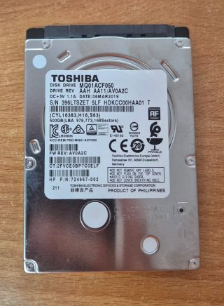 Disco Rígido Toshiba 500GB SATA 2.5