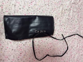 Estuche para brochas de maquillaje negro