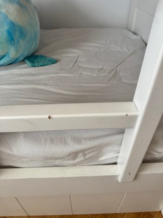 Litera blanca con cama nido