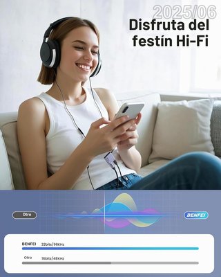 BENFEI Adaptador Auriculares USB-C Audio+PD 60W
