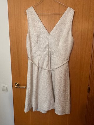 Vestido Kookai Beige y Plateado