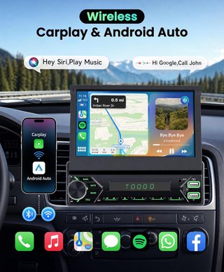 SIXWIN 2+64G Android 13 1 DIN Radio con Pantalla,