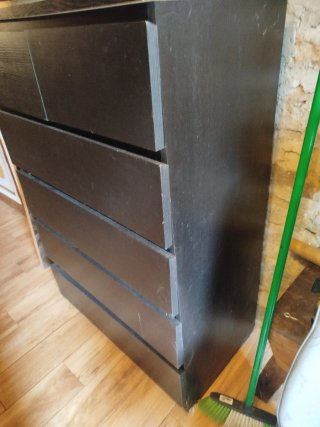 Cómoda Ikea Malm 6 cajones negra