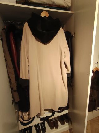Chaqueta de cuero marrón con forro de pelo abrigo