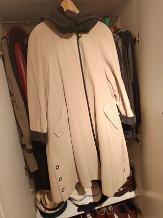 Chaqueta de cuero marrón con forro de pelo abrigo
