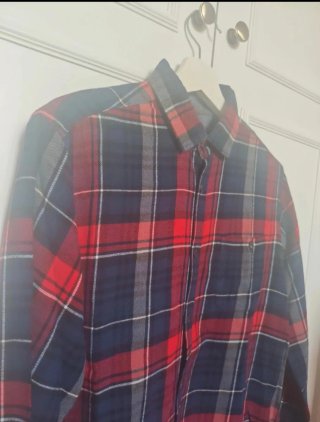 Camisa de cuadros hombre manga larga