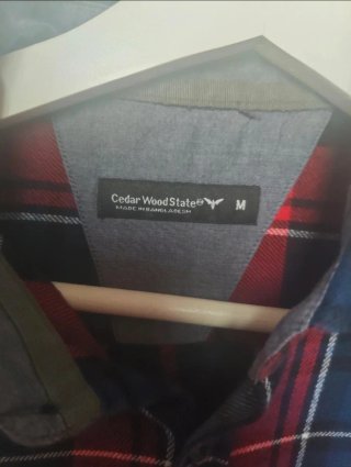 Camisa de cuadros hombre manga larga