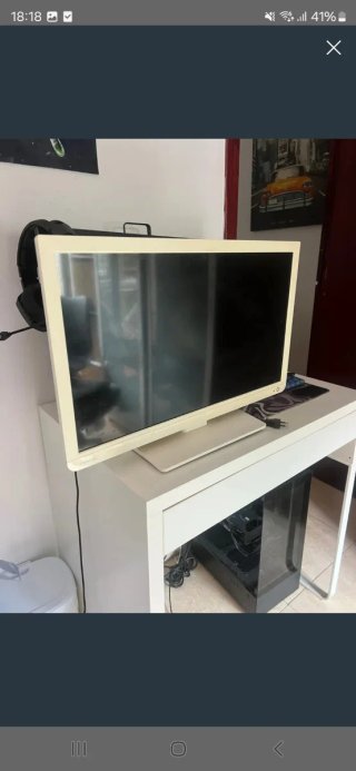 Televisor Beige/Blanco