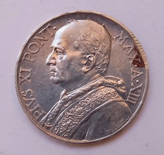 Vaticano Pio XI, 10 lire 1934 Argento