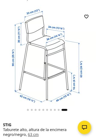 Lote 4 Taburetes Ikea Negro, preparado para envio