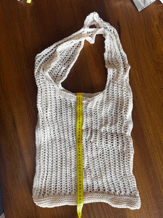 Borsa shopper crochet rete beige panna