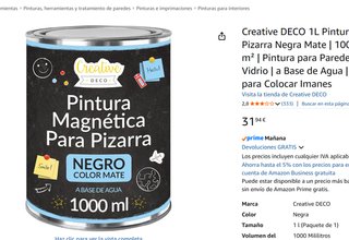 Pintura magnética negra Creative Deco 1L NUEVA