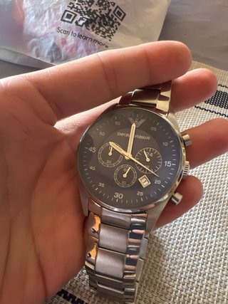 Reloj Emporio Armani Cronógrafo Azul y Plateado