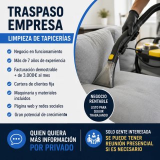 Traspaso empresa de limpieza de tapicerías