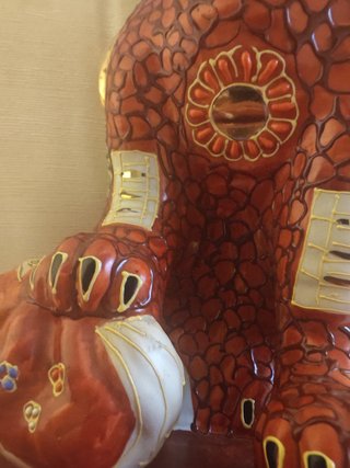 Pareja Leones Japoneses Fu Porcelana Kutani Oro