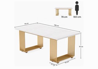 Mesa Comedor/Reunión Patas Doradas para 8 personas