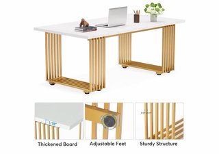 Mesa Comedor/Reunión Patas Doradas para 8 personas