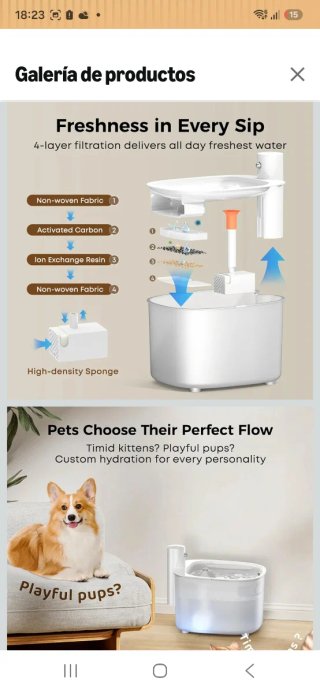 Fuente para gatos inalámbrica nueva precintada