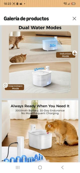 Fuente para gatos inalámbrica nueva precintada