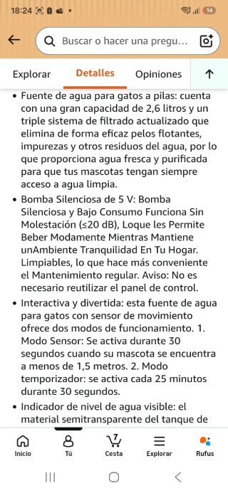 Fuente para gatos inalámbrica nueva precintada