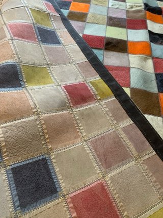 Alfombra Designer Cuadros Piel Multicolor de Paris