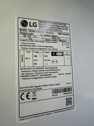 Nevera LG blanca