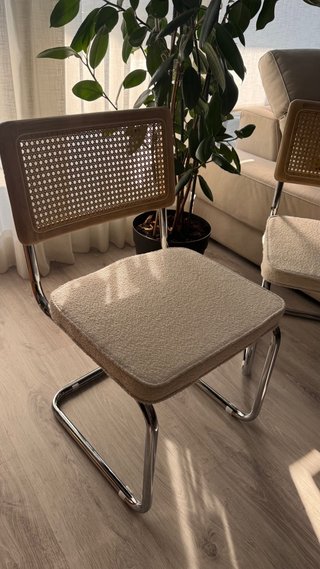 4 Sillas Comedor Ratán y Metal