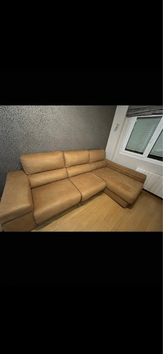 Sofá Chaiselongue Cherlonge Beige/Marrón