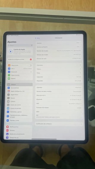 iPad Pro 12.9 6ª Gen 256GB Wifi+Cel