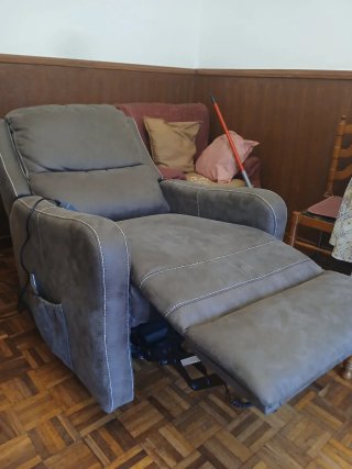 Sillón relax gris/marron tela