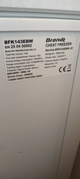 Congelador Brandt 142L