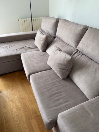 Sofá Chaiselongue Beige Tela