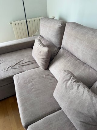 Sofá Chaiselongue Beige Tela