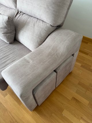 Sofá Chaiselongue Beige Tela