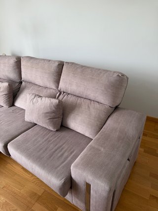Sofá Chaiselongue Beige Tela