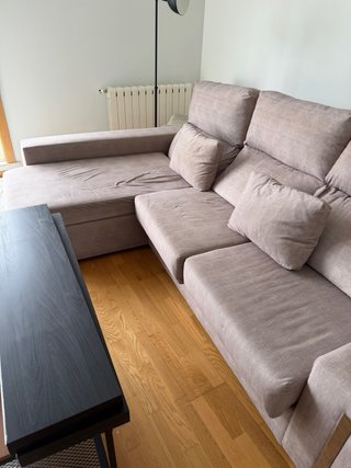 Sofá Chaiselongue Beige Tela