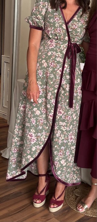 Vestido Polin et Moi floral verde y rosa T.XS