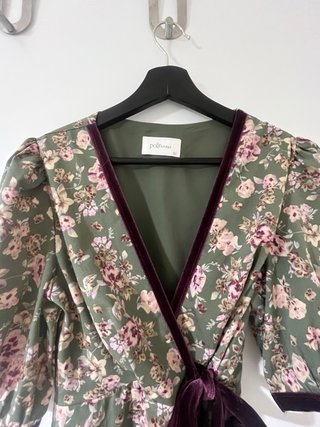 Vestido Polin et Moi floral verde y rosa T.XS