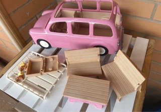 Sylvanian families coche monovolumen picnic rosa!