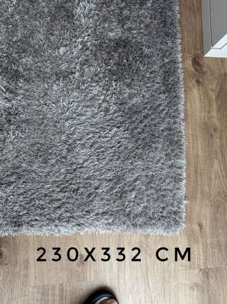 Alfombra poliéster gris 230x330 cm