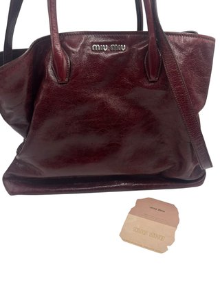 Borsa Miu Miu Tote Pelle Bordeaux